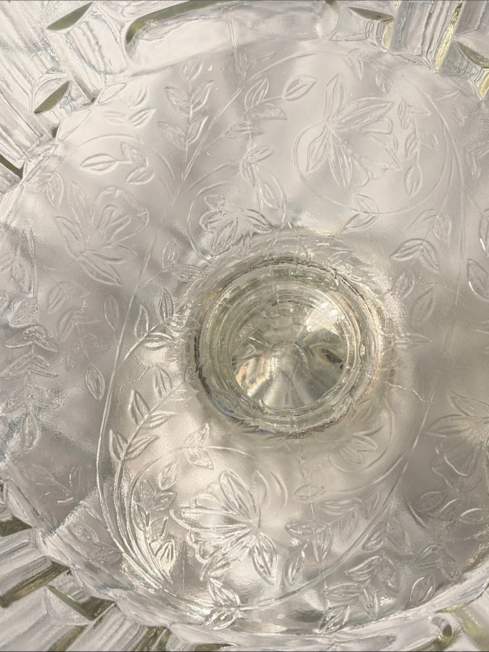 Vintage Clear Glass Compote Pedestal Vase